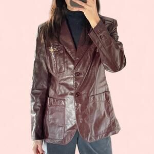 Etienne Aigner Leather Blazer